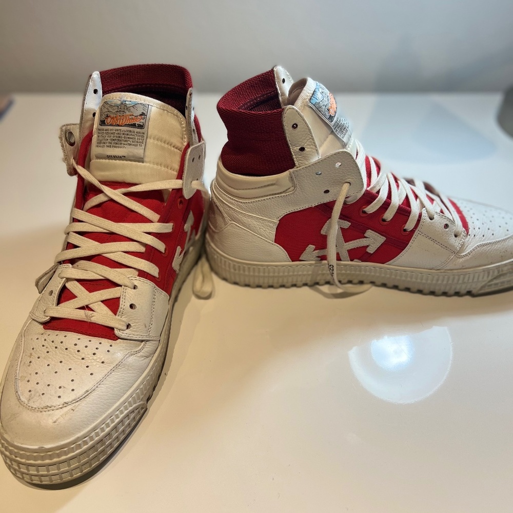 Mens Off White High Top Sneakers